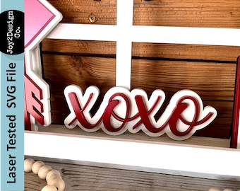 XOXO Svg | Png | Dfx | xoxo laser svg | Valentine Laser svg | Tiered Tray Mini Sign | Digital Download