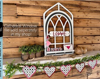 Valentine Laser SVG Bundle | Valentine Mini Signs  | Valentine Banner SVG | Valentine Tiered Tray Svg