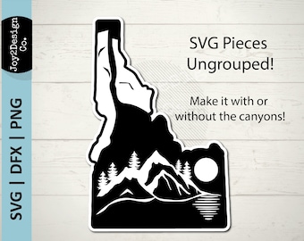 Idaho State SVG | DFX | PNG | Idaho Decal | Idaho Svg | Idaho Home Svg | Idaho Mountains | State Silhouette Svg