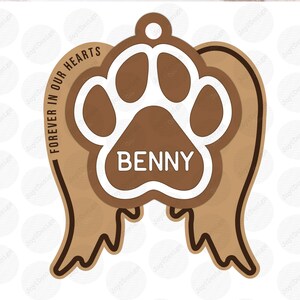 Pet Memorial Ornament SVG | EPS | Dfx | Dog Memorial Svg | Cat Memorial Svg | Laser Ornament Svg | Pet Memorial Gift