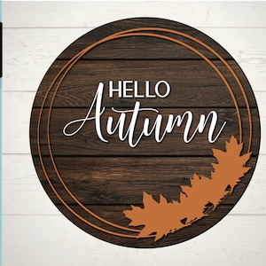 Hallo Herfst Svg - Herfst Deurhanger SVG | DFX | PNG - Herfst Decor Svg - Herfst Svg - Herfst bladeren Svg - Laser Bestand