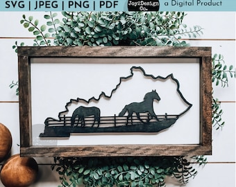 Kentucky Derby Svg | Kentucky State Svg | Kentucky Horses Svg | SVG/PDF/PNG/Jpeg | Kentucky State Laser Svg
