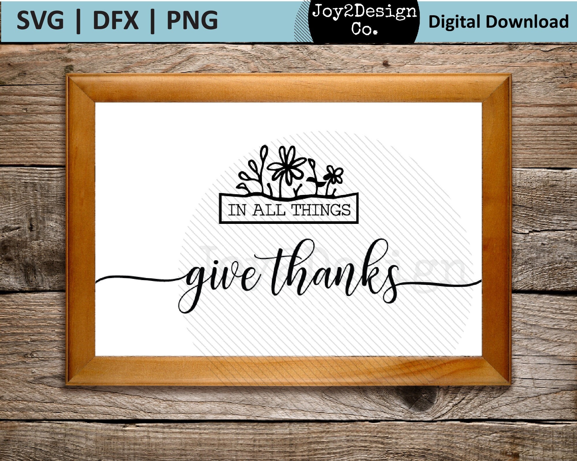 In All Things Give Thanks Printable SVG DFX PDF Png - Etsy