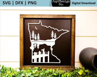Minnesota Lakes Druck | Minnesota Bundesstaat SVG | DXF | PNG | Minnesota Loon geschnitten Datei | Minnesota Landschaft svg