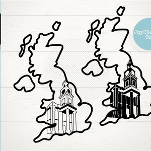United Kingdom Svg | Guild Hall SVG | DFX | PNG | United Kingdom Decal | United Kingdom Sign | England Svg | Laser Svg