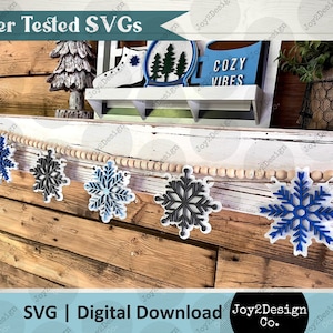 Snowflake Banner SVG | Snowflake garland SVG | Winter Banner SVG | Laser Cut File | Digital Download