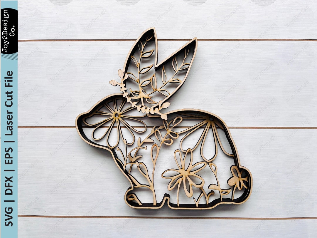 3D Easter Bunny Svg | Eps | Dfx | Bunny Svg | Easter Laser Cut Files ...
