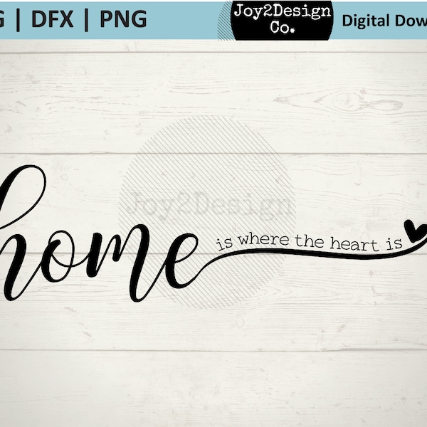 Home is Where the Heart Is SVG | DFX | PNG | Home Decor Cut File