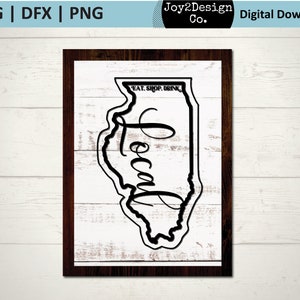 Illinois Local Svg | Eat Local | Shop Local | Drink Local | Illinois SVG | PNG | DFX