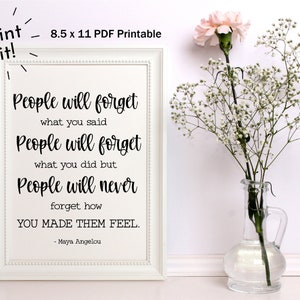 Maya Angelou SVG | DFX | PDF | Png | Maya Angelou Printable  | People Will Never Forget How You Made Them Feel | Print and Cut File