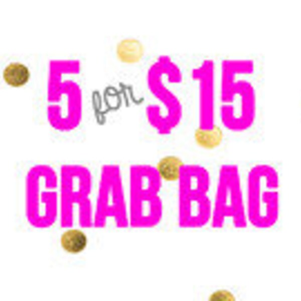 CLEARANCE 5 items for 15 surprise grab bag, sale items, one of items, bundled items, discounted items, wholesale