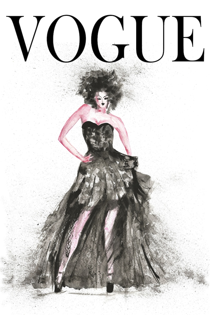 VOGUE Magazine Cover Vogue Fashion Magazine Print Fashion Wall Etsy