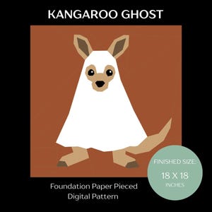 Halloween känguru spökkostym pappersdelad mönster - FPP
