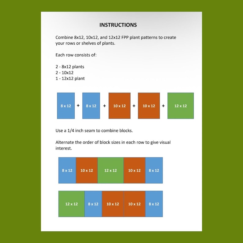 House Plants Quilt - 27 Foundation Paper Piecing FPP Plants - Flowers ...