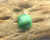 Fused opaque glass pendant recycled stain glass lamp glass matte finish greens streaky upcycled Ajo artisans Ajo Arizona