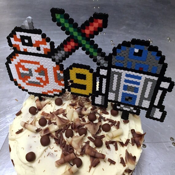 Star Wars Pixel Birthday Cake Topper Etsy