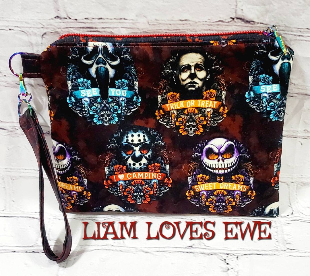 Halloween. Horror. Flat Wristlet Bag. Make Up, Notions, Travel
