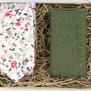 GIN & JIM: Taupe Pocket Square Floral Mens Tie Mens Ties Mens Handkerchiefs Tie Gift Set Skinny Floral Necktie Wedding Tie Groom Necktie