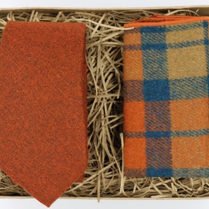 RUSS & BO: Pocket Squares, Handmade Mens Ties, Wedding Dress, Burnt Orange Tie, Floral Pocket Square, Groomsman Gifts, Wedding Gift,