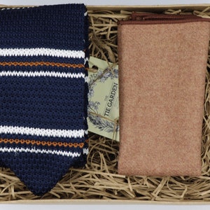 KEITH & FITZ: Gifts for Men, Ties for Men, Mens Ties, Knitted Tie, Knit Tie, Navy Tie, Wool Pocket Square, Wedding Tie, Wedding Attire, Ties