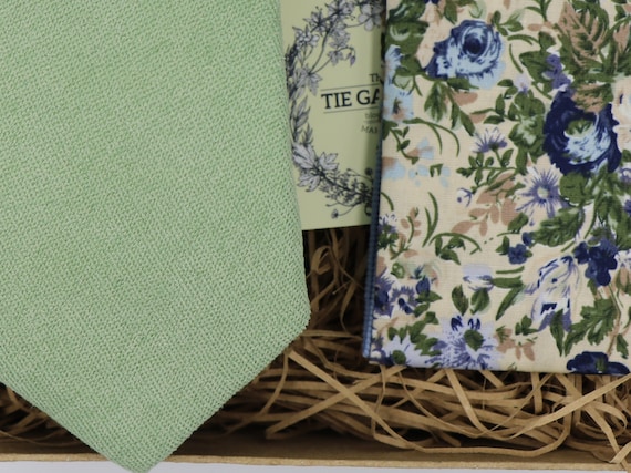 Cravatta Stretta Verde E Pochette Da Taschino In Seta - Foto 10