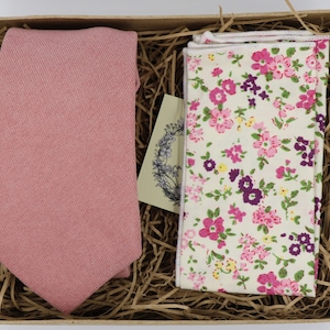 TED & ALI: Dusty Rose Ties, Blush Mens Ties, Pocket Square, Ties for Men, Gifts for Men, Wedding Dress, Wedding Attire, Groomsmen Gifts