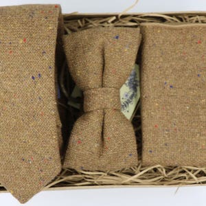 ANDREW: Ties for Men, Wool Necktie, Bow Tie, Wool Pocket Square, Wedding Tie, Wedding Attire, Groomsmen Gift, Wedding, The Tie Garden