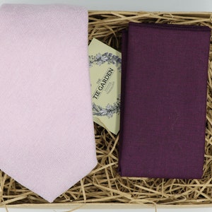 RAY & MAT: Lavender Ties, lilac Mens Ties, Purple Handkerchief, Ties for Men, Gifts for Men, Wedding Dress, Wedding Attire, Grooms Ties