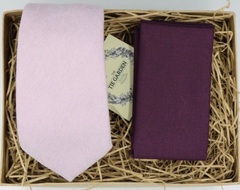 RAY & MAT: Lavender Ties, lilac Mens Ties, Purple Handkerchief, Ties for Men, Gifts for Men, Wedding Dress, Wedding Attire, Grooms Ties