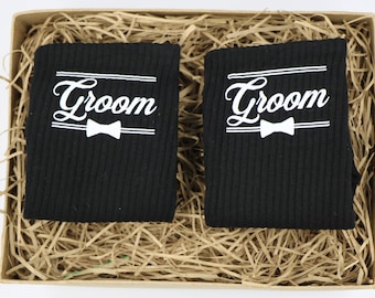Personalized Groom Socks, Funny Wedding Accessory, Cotton Blend