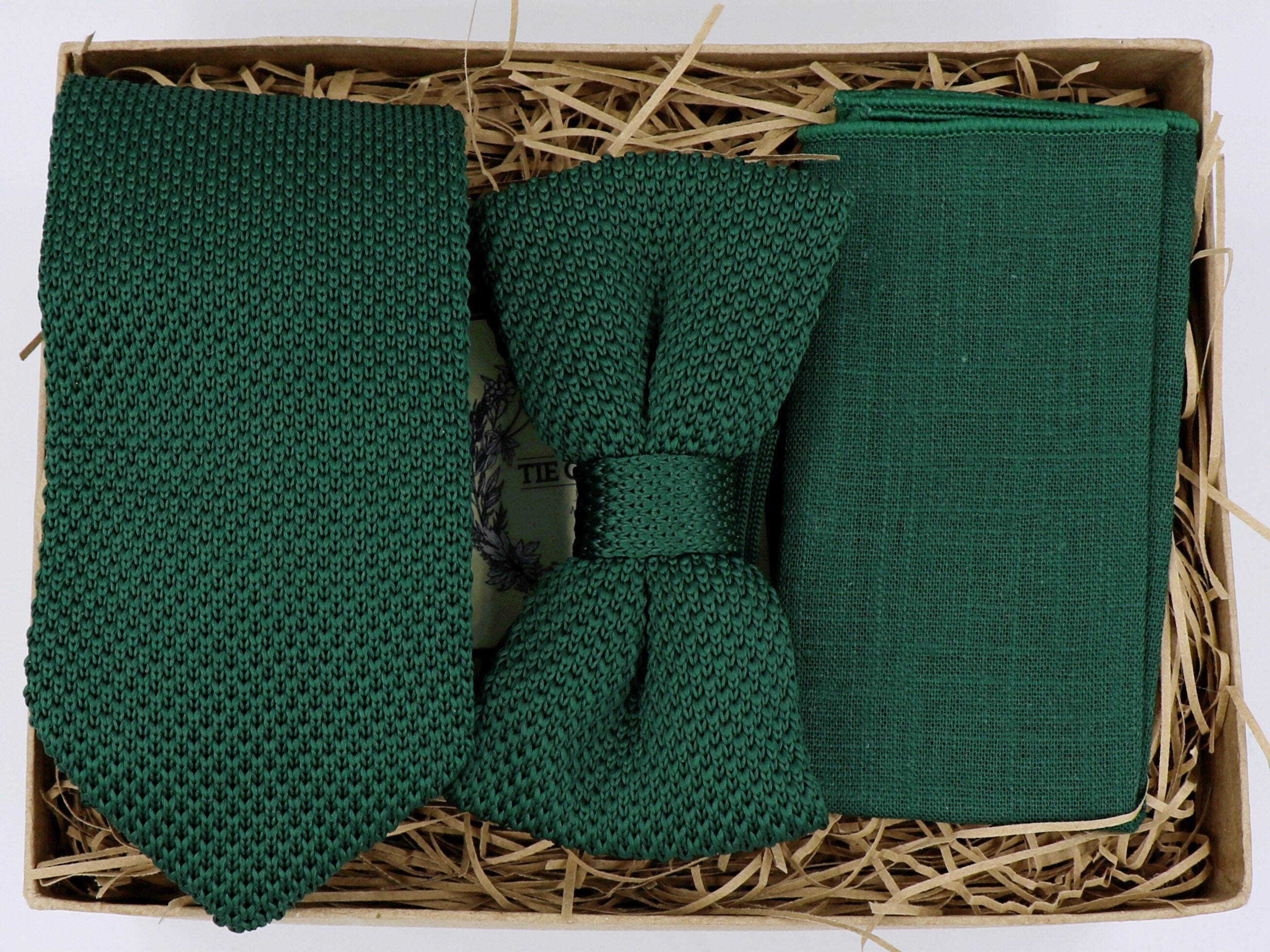PAD & EM: Green Mens Tie, Green Bow Tie, Knitted Tie, Knitted Bow Tie…