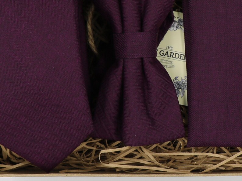 mens purple tie set