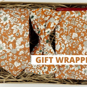 EASTWOOD: Floral Tie, Wedding Tie, Wedding Bow Tie, Ties for Men, Groomsmen Gift, Boyfriend Gift, Floral Pocket Square, Orange Tie,