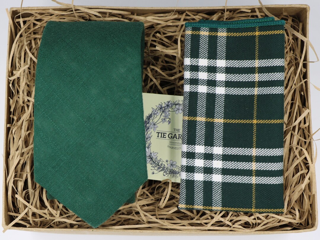 EM & LES Green Mens Tie, Mens Ties, Emerald Green Tie, Mens Necktie