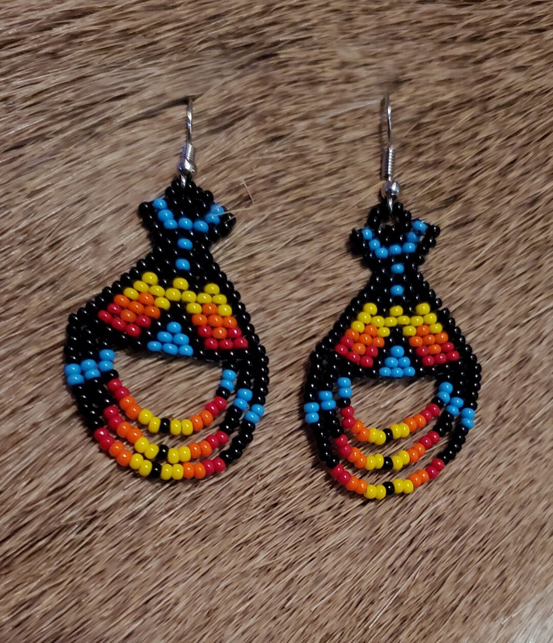 Native Handmade Glass Seed Bead Teepee Ear - Etsy