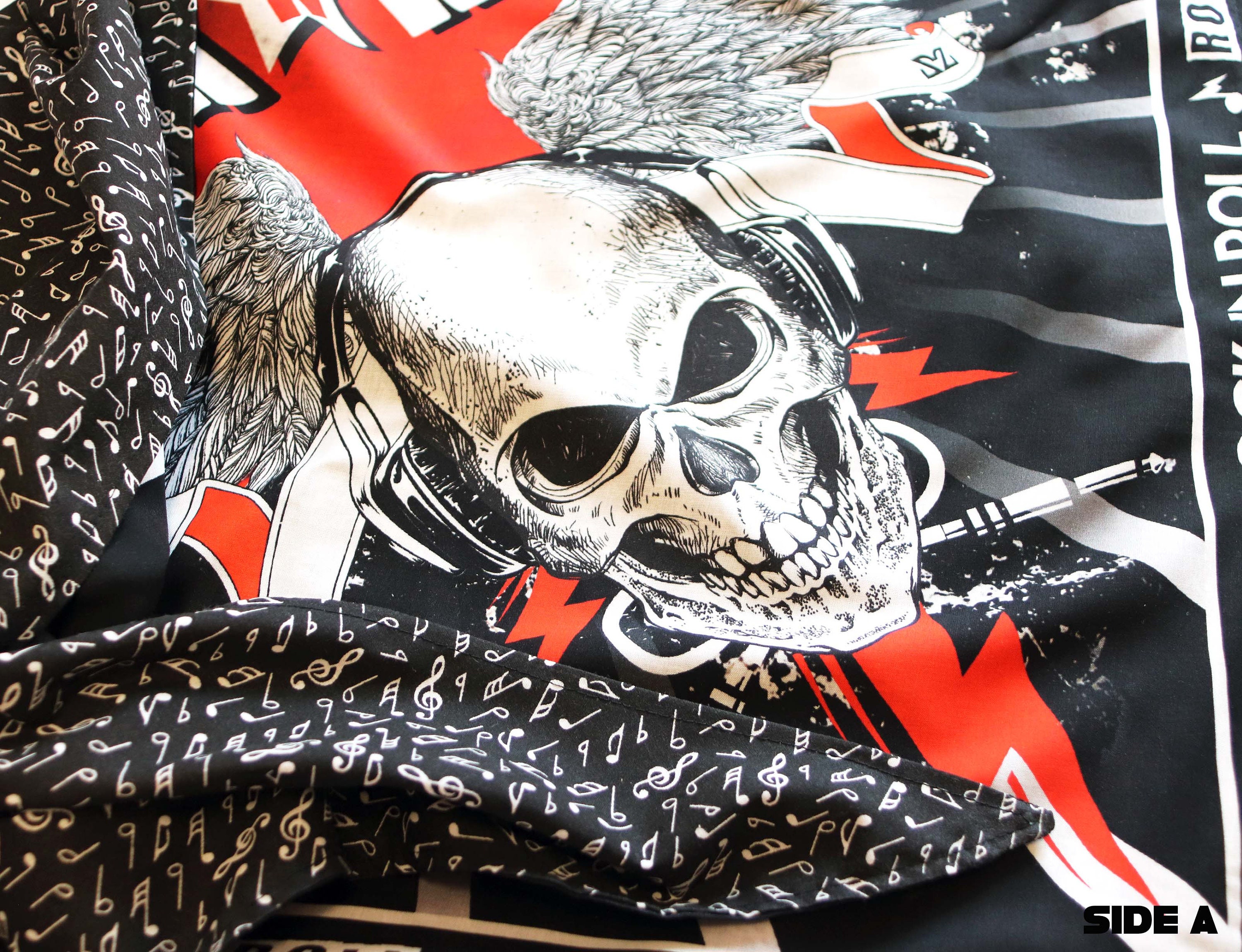 Rock and Roll Bandana Mens Extra Large Bandana Goth Music - Etsy