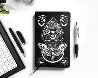 Gothic Deathhead Moth A5 Journal, Witchy Ouija Sketchbook