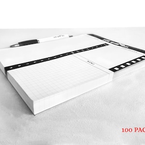 Goth To-Do List Notepad with Pen, Spooky Stationery image 3