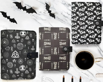 Goth planner a5, gothic journal a6 binder planner, refillable notebook