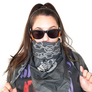Gothic Bandana Schal, Gothic Schal, Motorrad Geschenke, Gothic Geschenk Herren, Biker Accessoires