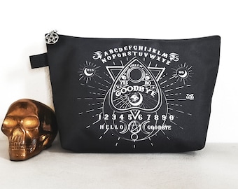 Astuccio trousse con tavola Ouija, pochette goth