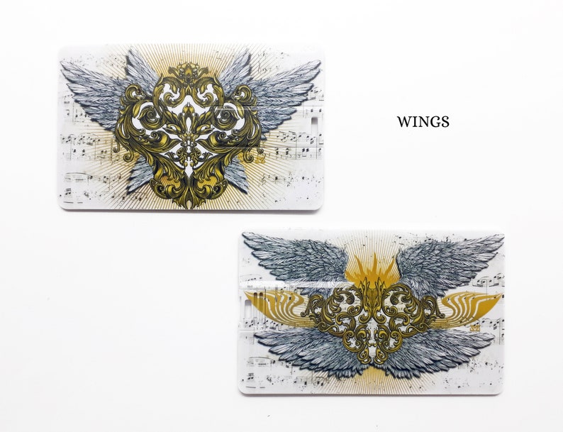 Credit card USB flash drive, 8 gb flash drive, USB gift box, flash drive USB 16gb, memory stick drive, tech gifts WINGS