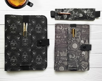 Gothic Pen Holder, Zoa Studio Goth Rock Pencil Case, Elastic Band