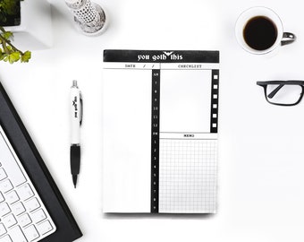 Gothic To-Do List Notizblock mit Stift, Gruseliges Briefpapier