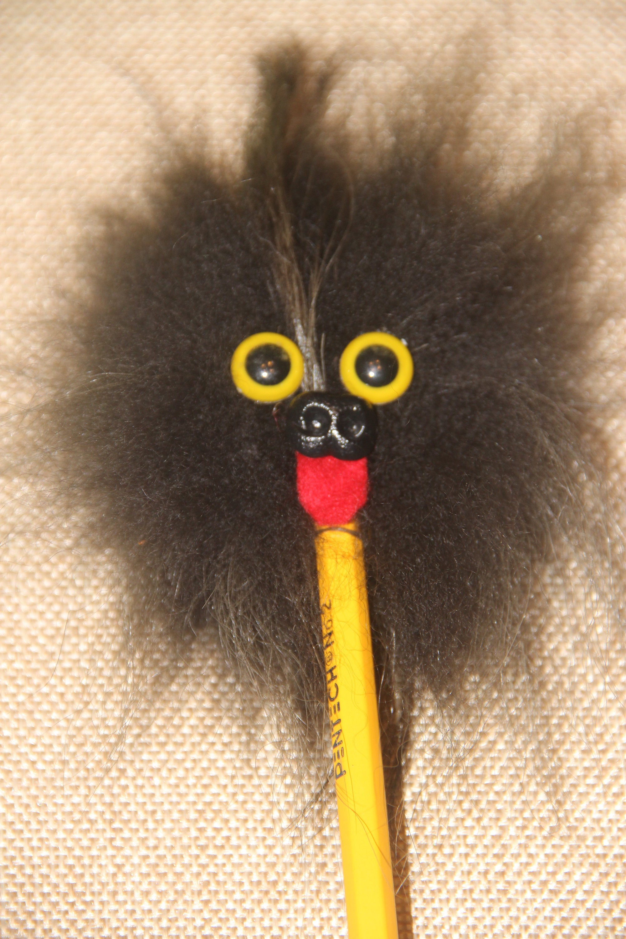 One Pencil Furry Critter Pencil Topper Handmade Fun Fuzzy Etsy