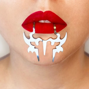 Lip Cuff 007 | Lip Piece | Metal Piece | Lip Jewellery | Scifi | Tribal | Lip Cuff | Face Piece |Wearable Art
