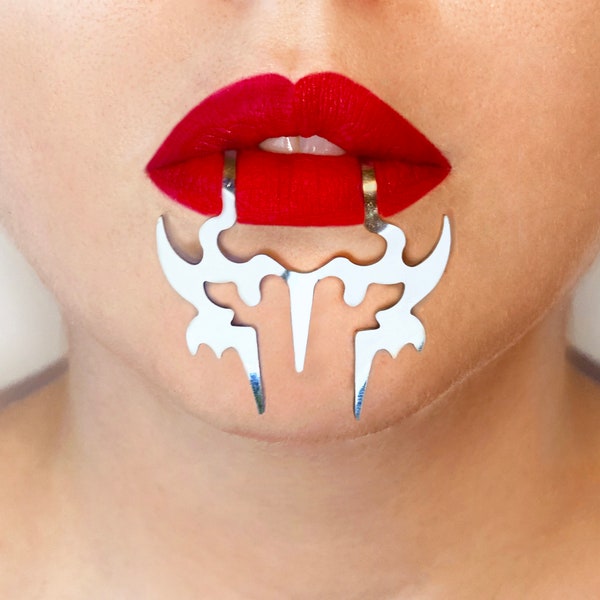 Lip Cuff 007 | Lip Piece | Metal Piece | Lip Jewellery | Scifi | Tribal | Lip Cuff | Face Piece |