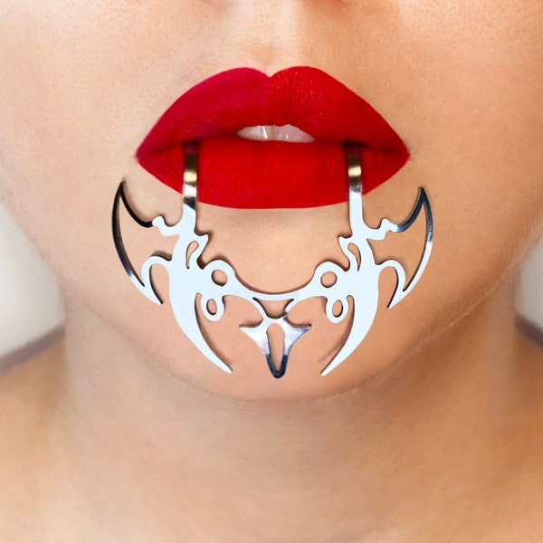 Lip Cuff 004 | Lip Piece | Metal Piece | Lip Jewellery | Scifi | Tribal | Lip Cuff | Face Piece |