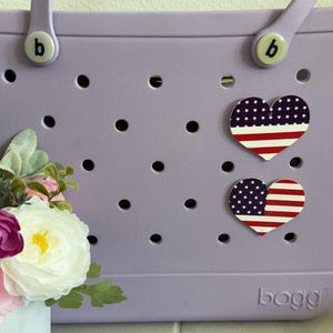 USA Heart | Bogg Bag | Tote Charm | Bogg Charm