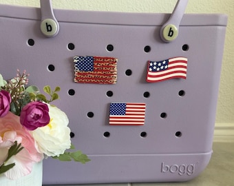 USA Flag | Bogg Bag | Tote Charm | Bogg Charm | Bogg Bag Accessories